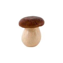 Piccola scatola in terracotta beige e marrone, 11,5 x 11,5 x 13,2 cm | funghi