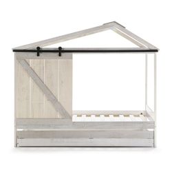 Szuflada do łóżka kabinowego LARA sosna i biały/szary Mdf, 193,8x95,2x24 cm