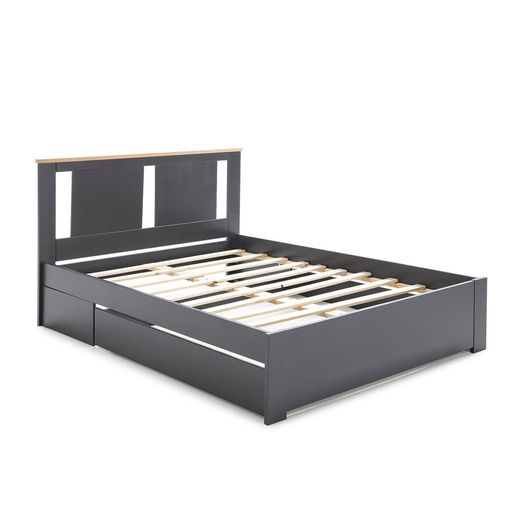 ENARA Bedlade in antracietgrijs mdf en hout, 137x147x22 cm