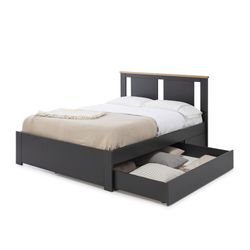 ENARA Bedlade in antracietgrijs mdf en hout, 137x147x22 cm