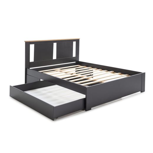 ENARA Bedlade in antracietgrijs mdf en hout, 137x147x22 cm