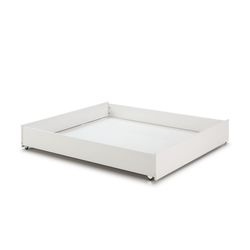 LEBA Bedlade in grenen en wit Mdf, 137x147x22 cm