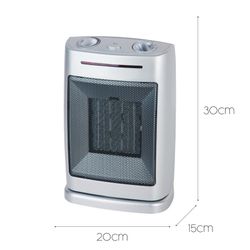 Little Silver 1500W Ταλαντευόμενος Κεραμικός Θερμοσίφωνας 20x15x30 cm