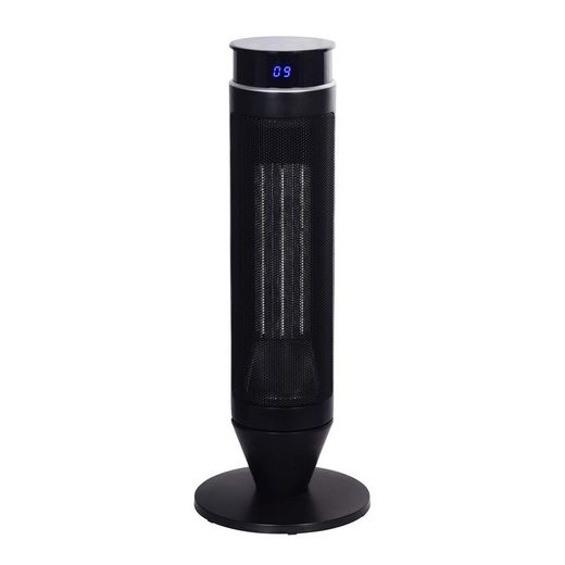 Riscaldatore Oscillante in Ceramica Tower Swing Nero 2000W con Controllo 12x12x53 cm