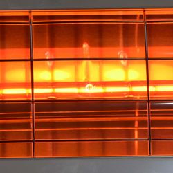 Stufa Elettrica Infrarossi Top Design 2000 W in Fibra di Carbonio per Soffitto/Parete con Telecomando Bianco 46x19x7.5 cm