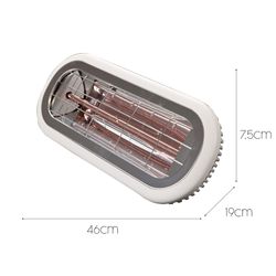 Stufa Elettrica Infrarossi Top Design 2000 W in Fibra di Carbonio per Soffitto/Parete con Telecomando Bianco 46x19x7.5 cm