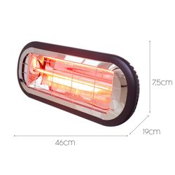 Top Design 2000 W koolstofvezel infrarood elektrische verwarming voor plafond / wand met zwarte bediening 46x19x7,5 cm