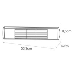 Golden Tube 1500 W Halogen Infraröd elektrisk väggvärmare 53,5x16x11,5 cm
