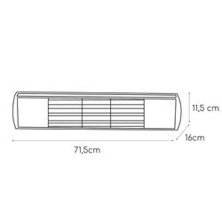 Golden Tube 2000 W Ηλεκτρικός θερμοσίφωνας υπερύθρων αλογόνου 71,5x16x11,5 cm