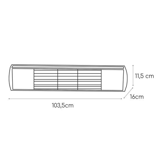 Golden Tube 3000 W Halogeen Infrarood Elektrische Wandverwarmer 103.5x16x11.5 cm