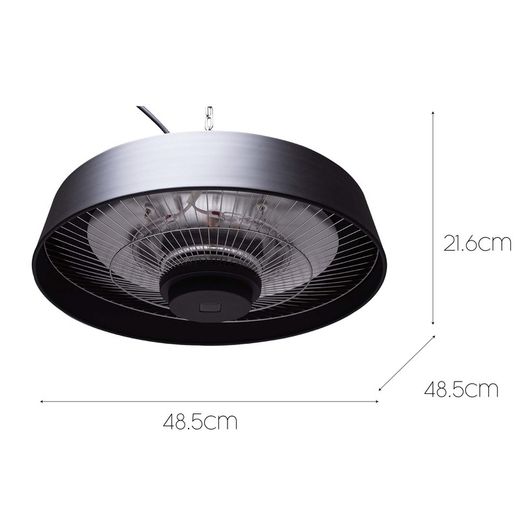 Top Design 2000 W Ηλεκτρικός Θερμοσίφωνας Αλογόνου υπέρυθρης οροφής με χειριστήριο 48,5x48,5x21,6 cm