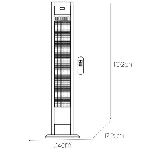 Koolstofvezel infrarood draagbare elektrische verwarming 2000 W 17,2x7,4x102 cm met afstandsbediening
