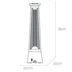 Stufa Elettrica Portatile Infrarossi Fibra di Carbonio 2000 W 20x20x78 cm