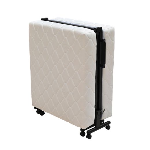 Cama articulada plegable motorizada de tejido y metal en negro, 195 x 85 x 40,5 cm | Mine