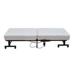 Cama articulada plegable motorizada de tejido y metal en negro, 195 x 85 x 40,5 cm | Mine