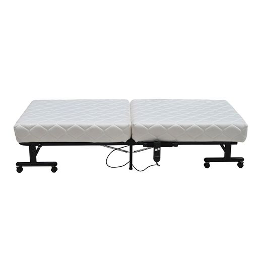 Cama articulada plegable motorizada de tejido y metal en negro, 195 x 85 x 40,5 cm | Mine