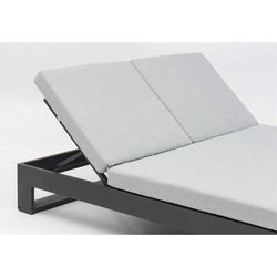 Balinesisk seng lavet af aluminium og olefinstof i antracit og mellemgrå, 160 x 190 x 38/80 cm | Nyland
