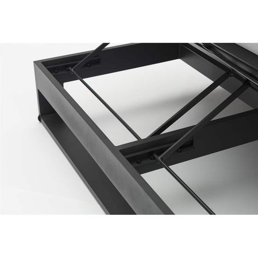 Balinesisk seng lavet af aluminium og olefinstof i antracit og mellemgrå, 160 x 190 x 38/80 cm | Nyland