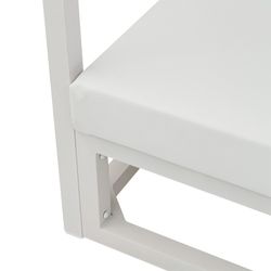 Balinees aluminium en stoffen bed in wit, 198 x 198 x 200 cm | Edna lama's