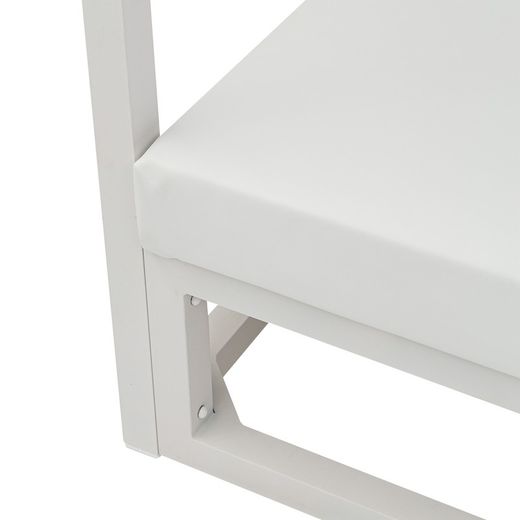 Balinees aluminium en stoffen bed in wit, 198 x 198 x 200 cm | Edna lama's