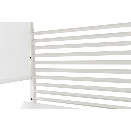 Balinees aluminium en stoffen bed in wit, 198 x 198 x 200 cm | Edna lama's