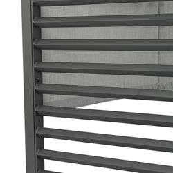 Κρεβάτι από μπαλινέζικο αλουμίνιο και γκρι ύφασμα, 198 x 198 x 200 cm | Έντνα λάμα