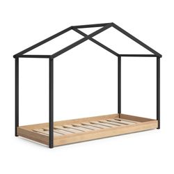 MONTESSORI ARTHUR Cabana Bed 90 in grijze melamine, 216,2x102x163,7 cm