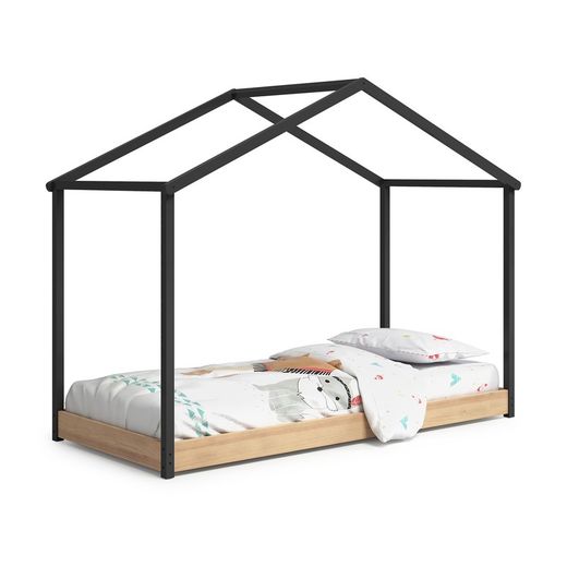 MONTESSORI ARTHUR Cabana Bed 90 in grijze melamine, 216,2x102x163,7 cm