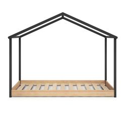 MONTESSORI ARTHUR Cabana Bed 90 in grijze melamine, 216,2x102x163,7 cm