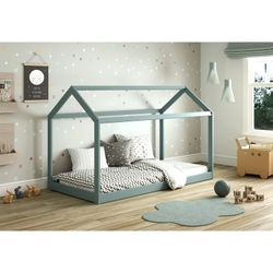 Lit cabanon 90 PANDA en pin vert, 197x97,7x125 cm