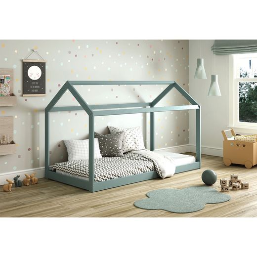 Lit cabanon 90 PANDA en pin vert, 197x97,7x125 cm