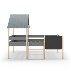 Wooden cabin bed in green, 202 x 110 x 150 cm | Mint