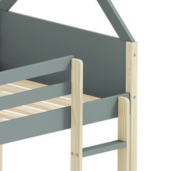 Lit cabane en bois vert et naturel, 197,4 x 103,2 x 174,9 cm | Sila