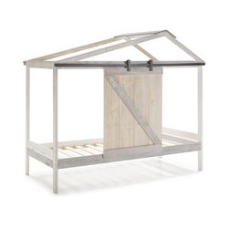 White and gray pine cabin bed, 208.5 x 103.5 x 183.5 cm | Lara