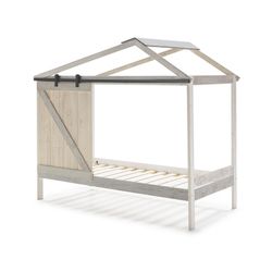 White and gray pine cabin bed, 208.5 x 103.5 x 183.5 cm | Lara