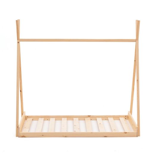 Hytteseng af fyrretræ i natur, 75 x 150,5 x 138 cm | Tipi drømme