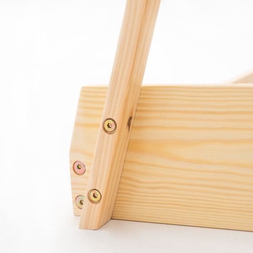 Hytteseng af fyrretræ i natur, 75 x 150,5 x 138 cm | Tipi drømme