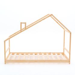 Letto a soppalco in pino naturale, 95 x 198 x 150 cm | Sogni d'oro