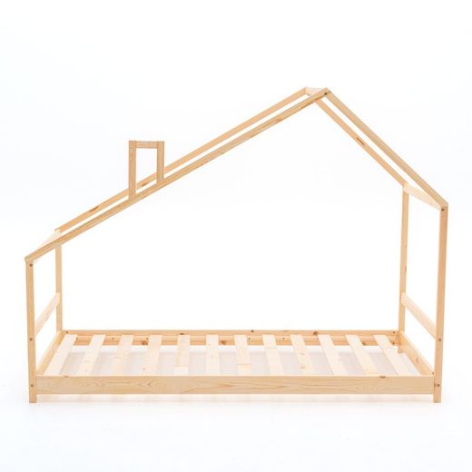 Cama cabine em pinho natural, 95 x 198 x 150 cm | Bons sonhos