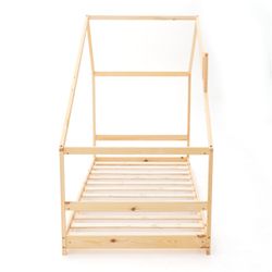 Letto a soppalco in pino naturale, 95 x 198 x 150 cm | Sogni d'oro