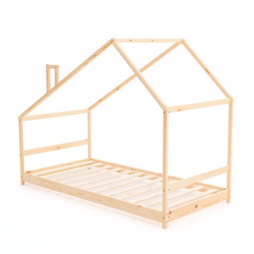 Letto a soppalco in pino naturale, 95 x 198 x 150 cm | Sogni d'oro