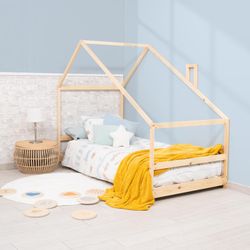 Letto a soppalco in pino naturale, 95 x 198 x 150 cm | Sogni d'oro