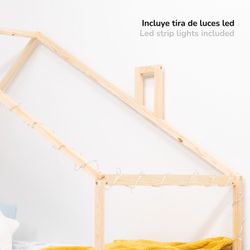 Letto a soppalco in pino naturale, 95 x 198 x 150 cm | Sogni d'oro