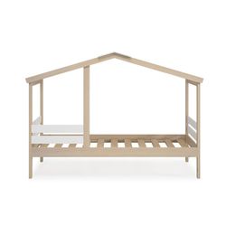Pine cabin bed in natural and white, 204.9 x 105 x 147 cm | Angel