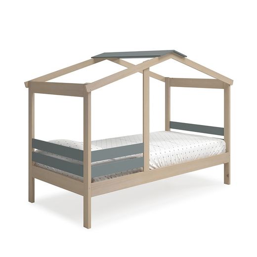 Κρεβάτι Pine Cabin σε Φυσικό και Γκρι, 204,9 x 105 x 147 cm | Αγγελος