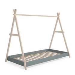 Cama cabine em pinho verde e natural, 209,4 x 104,5 x 160 cm | Brigadeiro