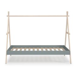 Cama cabine em pinho verde e natural, 209,4 x 104,5 x 160 cm | Brigadeiro
