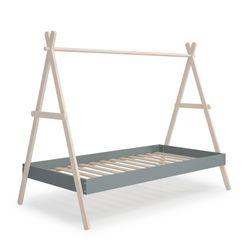 Cama cabine em pinho verde e natural, 209,4 x 104,5 x 160 cm | Brigadeiro