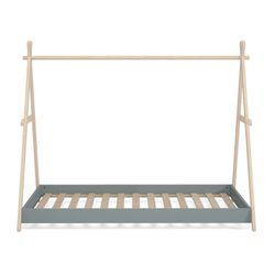 Cama cabine em pinho verde e natural, 209,4 x 104,5 x 160 cm | Brigadeiro