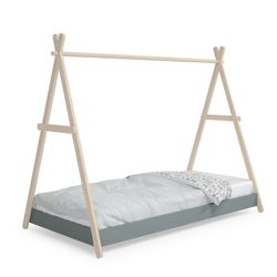 Pine cabin bed in green and natural, 209.4 x 104.5 x 160 cm | Truffle